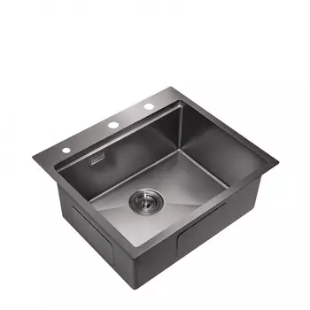 Мойка кухонная Milacio Denia 57 steel, вороненая сталь