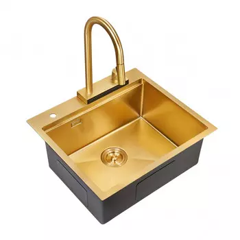Мойка кухонная Milacio Denia 57 steel, золото