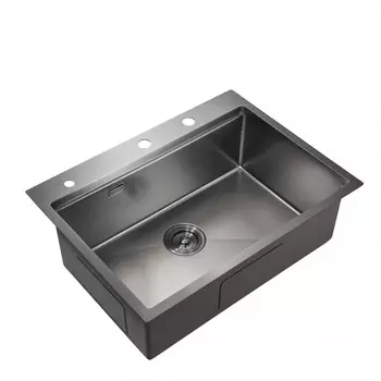 Мойка кухонная Milacio Denia 68 steel, вороненая сталь