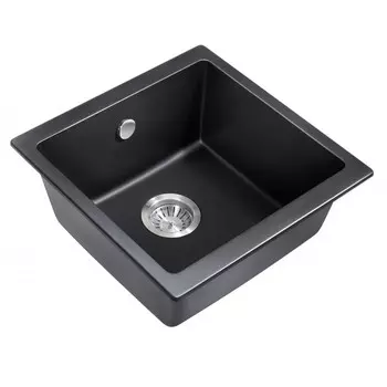 Мойка кухонная Milacio Leon 45 cuarzo, черный матовый