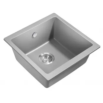 Мойка кухонная Milacio Leon 45 cuarzo, серый металлик