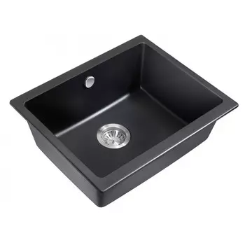 Мойка кухонная Milacio Leon 55 cuarzo, черный матовый