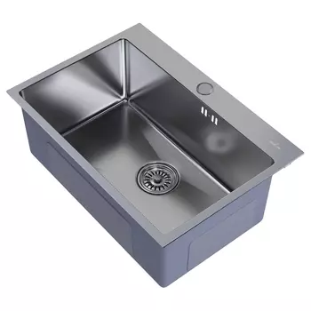 Мойка кухонная Mixline 65х45, с сифоном, сатин