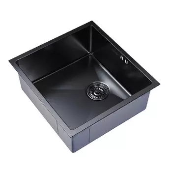 Мойка кухонная Mixline Pro 45х42 (3,0) с сифоном, черный графит