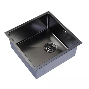 Мойка кухонная Mixline Pro 45x45 с сифоном черная
