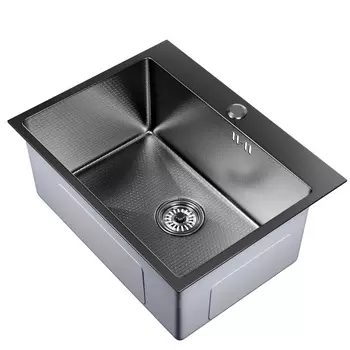 Мойка кухонная Mixline Pro 60х45 (3,0) с сифоном, черный графит НАНО