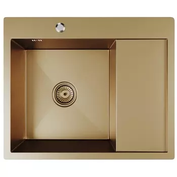 Мойка кухонная Mixline Pro 60х50 (3,0) L с сифоном, бронза