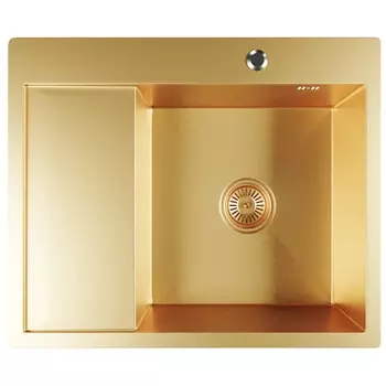 Мойка кухонная Mixline Pro 60х50 (3,0) R с сифоном, золото