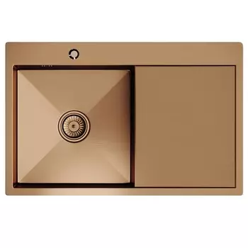 Мойка кухонная Mixline Pro 78х50 (3,0) L с сифоном, бронза