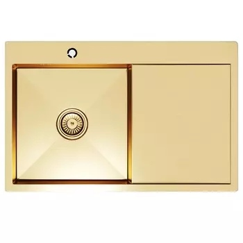 Мойка кухонная Mixline Pro 78х50 (3,0) L с сифоном, золото