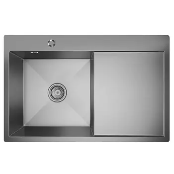 Мойка кухонная Mixline Pro 78х50 (3,0) L с сифоном, сатин