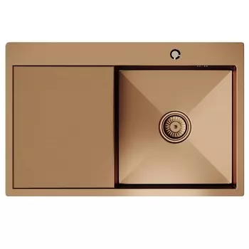 Мойка кухонная Mixline Pro 78х50 (3,0) R с сифоном, бронза