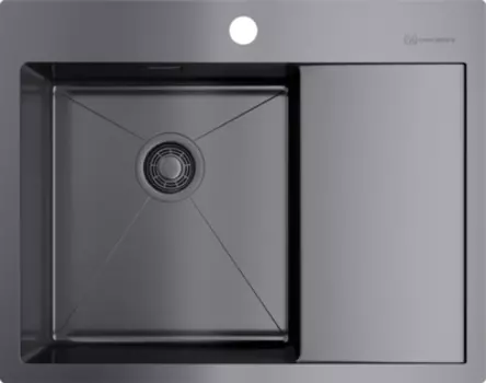 Мойка кухонная Omoikiri Akisame 65-GM-L вороненая сталь