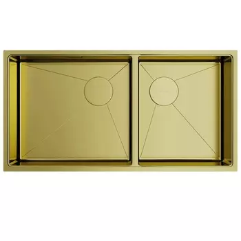 Мойка кухонная Omoikiri Taki 85-2-LB-U/IF SIDE LG, светлое золото