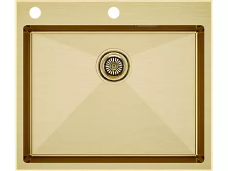 Мойка кухонная Paulmark BRIM-EDGE PM775951-BG 59х51 см, брашированное золото