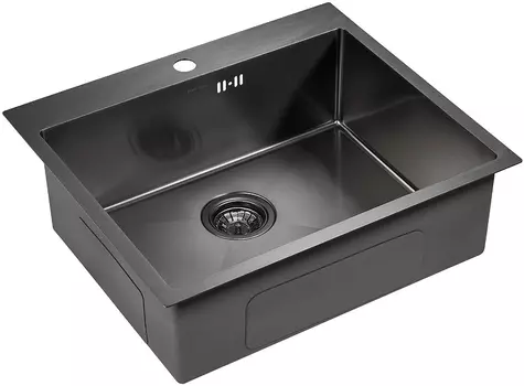 Мойка кухонная Paulmark Brim PM215951-GM 51 вороненая сталь