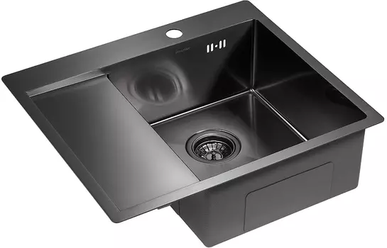 Мойка кухонная Paulmark Flank PM225951-GMR 51 вороненая сталь