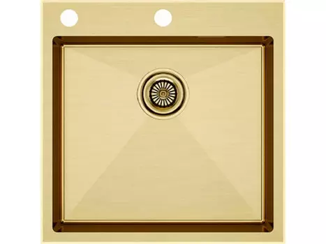 Мойка кухонная Paulmark KRONER-EDGE PM775151-BG 51х51 см, брашированное золото