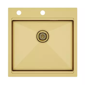 Мойка кухонная Paulmark KRONER-PRO 51 PM705151-BG 51х51 см, брашированное золото