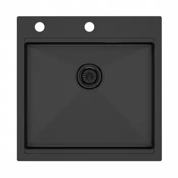 Мойка кухонная Paulmark KRONER-PRO 51 PM705151-GM 51х51 см, воронёная сталь