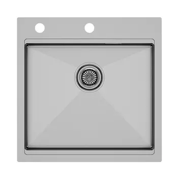 Мойка кухонная Paulmark KRONER-PRO 51 PM705151-BS 51х51 см, брашированная нержавеющая сталь