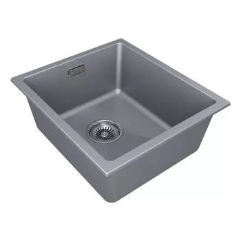 Мойка кухонная Paulmark LUMI 41UNI LU41-GRM 46х41 см, серый металлик