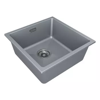Мойка кухонная Paulmark LUMI 45UNI LU45-GRM 46х45,5 см, серый металлик