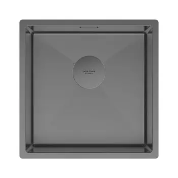 Мойка кухонная Paulmark NEXT 44 UNI PM214444-GM 44х44 см вороненая сталь