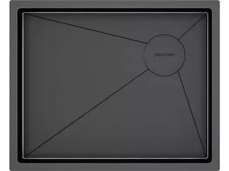 Мойка кухонная Paulmark NEXT-SKEW 54 UNI PM885444-GM 54х44 см, вороненая сталь