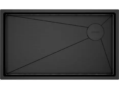 Мойка кухонная Paulmark NEXT-SKEW 740 PM887444-GM 74х44 см, вороненая сталь