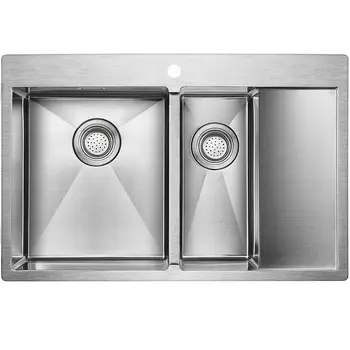 Мойка кухонная Paulmark Union PM537851-BSL 51 брашированная сталь