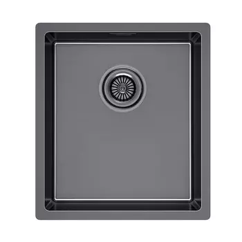 Мойка кухонная Paulmark YUNI 39 UNI YU39-GM 39х44 см, воронёная сталь