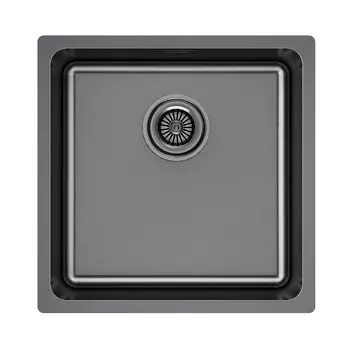 Мойка кухонная Paulmark YUNI 44 UNI YU44-GM 44х44 см, воронёная сталь