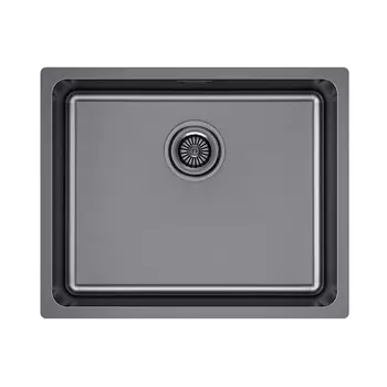 Мойка кухонная Paulmark YUNI 54 UNI YU54-GM 54х44 см, воронёная сталь