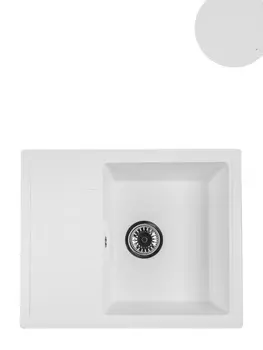 Мойка кухонная Reflexion Plato RX1457WH 57х46 с крылом, белая