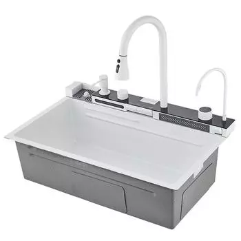 Мойка кухонная Savol S-SC001W многофункциональная, с водопадом, белый