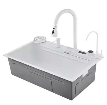 Мойка кухонная Savol S-SC002W многофункциональная, с водопадом, белый