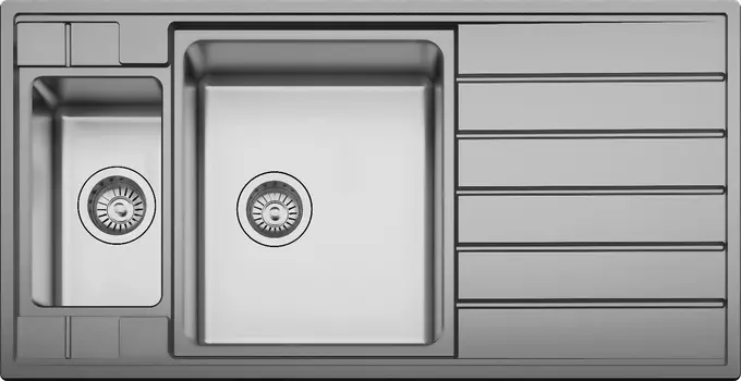 Мойка кухонная Seaman Eco Roma SMR-9750B2 без отверстий