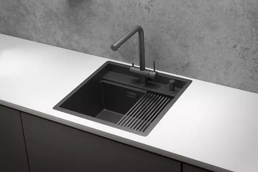 Мойка кухонная стальная Granula KS-5051 черный, матовый