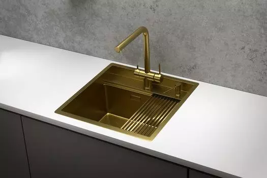 Мойка кухонная стальная Granula KS-5051 золото, сатин