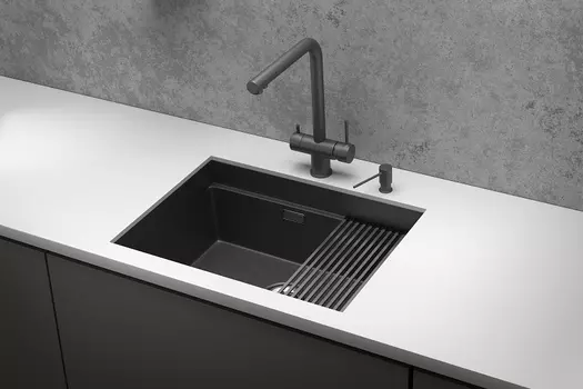Мойка кухонная стальная Granula KS-6045U черный, матовый