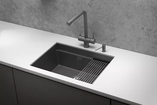 Мойка кухонная стальная Granula KS-6045U графит, матовый