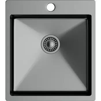 Мойка кухонная TopZeroTNL450.505 TITAN титан, 50,5х45 см