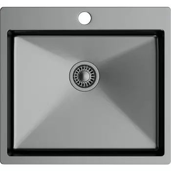 Мойка кухонная TopZeroTNL550.505 TITAN титан, 50,5х55 см