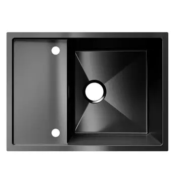 Мойка кухонная Ulgran Steel 68х50 вороненая сталь US 680-003