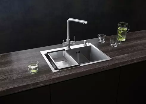 Мойка кухонная Ulgran Steel 50х45 черная брашированная сталь US 500-002