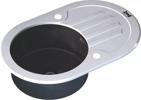 Мойка кухонная Zorg Glass GL-7851-OV-WHITE-GRAFIT графит