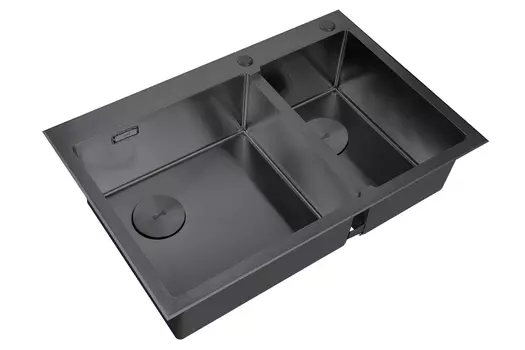 Мойка кухонная ZorG Lux 78-2-51-L grafit