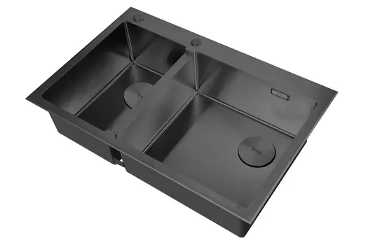 Мойка кухонная ZorG Lux 78-2-51-R grafit