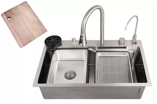Мойка кухонная Zorg Master ZM 7546 со смесителем, сталь
